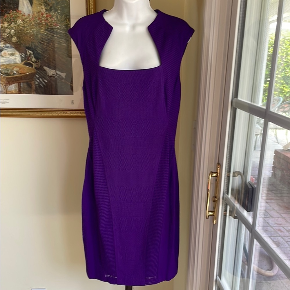 Cache Purple Sheath Sleeveless Cocktail Dress, Excellent Condition, Size 8